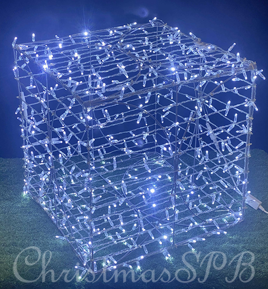 Каркасная фигура световой куб 65см 600 ламп