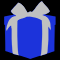 Объемная фигура «Подарочная коробка» (50х50см, 3D, 300LED) синий и серебо