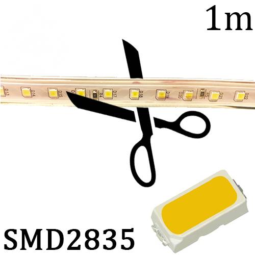 Уличная светодиодная лента SMD2835 бегущий огонь нарезка (96LED на 1м, 1м, IP68)