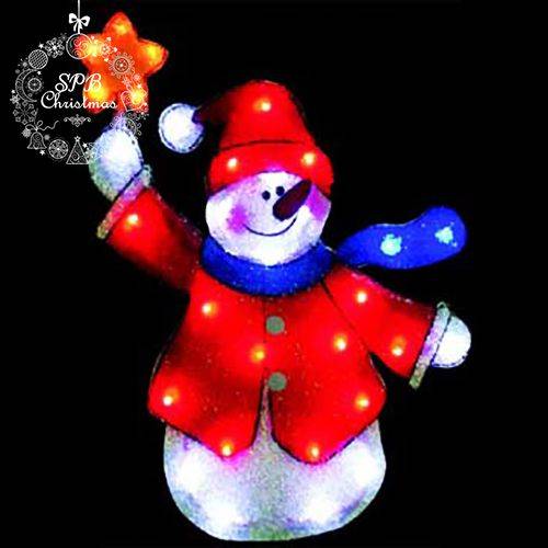 Панно светодиодное «Снеговик со звездой» (54х38см, 31LED, EVA)