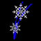 Светодиодная консоль «Две снежинки» (200х110см, статика, IP68, уличная) синий и белый
