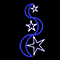Светодиодная консоль «Звездная лента» (110х210см, статика, IP68, уличная) синий
