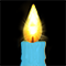 Светодиодная свеча «Романтик» (25см, RGB подсветка, водоворот блестки, USB, 3хААА) голубой