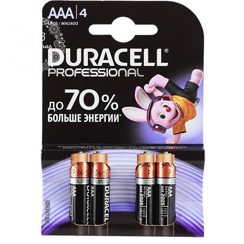 Батарейка Duracell Professional (ААA, 4шт, LR03)