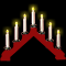 Рождественская горка «Скандинавский светильник» (7 свечей, 7 ламп, пластик) красный