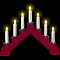 Рождественская горка «Скандинавский светильник» (7 свечей, 7 ламп, дерево) красное дерево